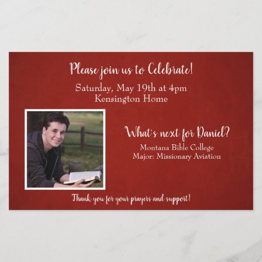 Budget Red Bijbel Verse Afstuderen Foto Collage (Achterkant)