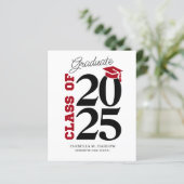 Budget Red Black Afstuderen Aankondiging (Staand voorkant)