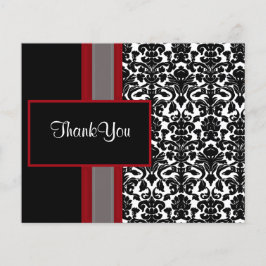 Budget Red Black Damask Weddenschap Hartelijk dank