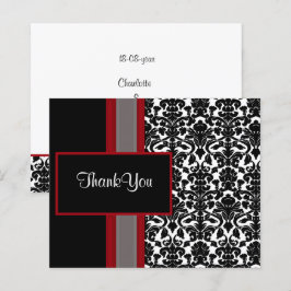 Budget Red Black Damask Weddenschap Hartelijk dank