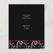 Budget Red Black Damask Wedding Invitations (Achterkant)