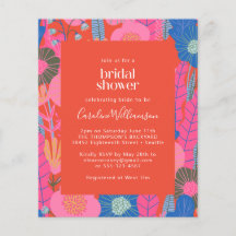 Budget Red Boho Floral Stylish Vrijgezellenfeest