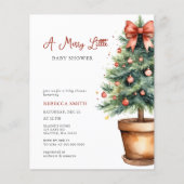 Budget Red Bow Christmas Merry Little Baby shower (Voorkant)