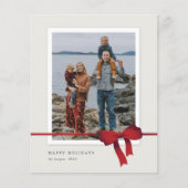 Budget Red Bow Foto kerstfeestdag Kaart (Voorkant)