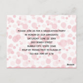 Budget Red Bubbles Afstuderen Mededelingskaart Briefkaart (Achterkant)