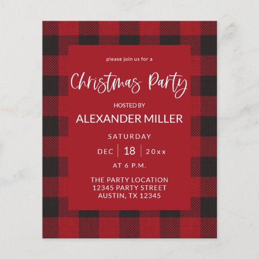 Budget Red Buffalo Pset Flannel Kerstfeest Flyer (Voorkant)