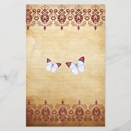 Budget Red Butterfly Sweet 16 Uitnodiging (Achterkant)