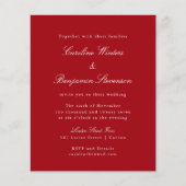 Budget Red Chic Formal Elegant Wedding Uitnodiging (Voorkant)