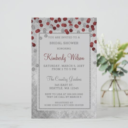 Budget Red Confetti Bridal Shower (Staand voorkant)