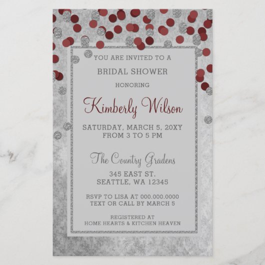 Budget Red Confetti Bridal Shower (Voorkant)