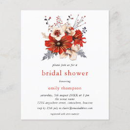 Budget Red Cream Florals Bridal Shower