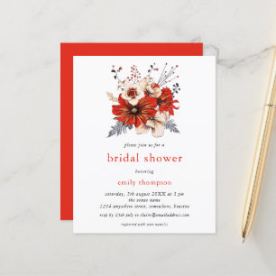 Budget Red Cream Florals Bridal Shower