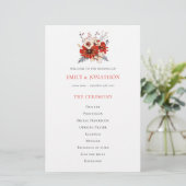Budget Red Cream Florals Foliage Weduwprogramma (Staand voorkant)