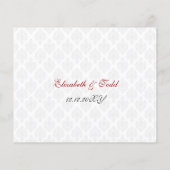 Budget Red Damask Wedding Menu (Achterkant)