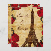 Budget Red Eiffer Tower Vintage Weddenschap (Voorkant / Achterkant)