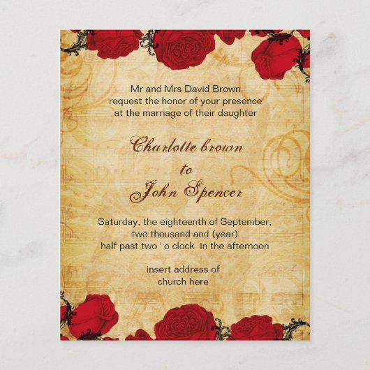 Budget Red Eiffer Tower Vintage Weddenschap (Achterkant)