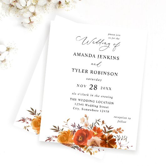 Budget Red en Oranje Herfst Floral Wedding 2