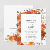 Budget Red en Oranje Herfst Floral Wedding B (Voorkant / Achterkant)