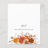 Budget Red en Oranje Herfst Floral Wedding B (Achterkant)