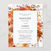 Budget Red en Oranje Herfst Floral Wedding B (Voorkant)