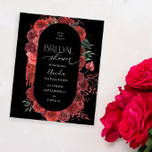 Budget Red Floral Black Vrijgezellenfeest Flyer