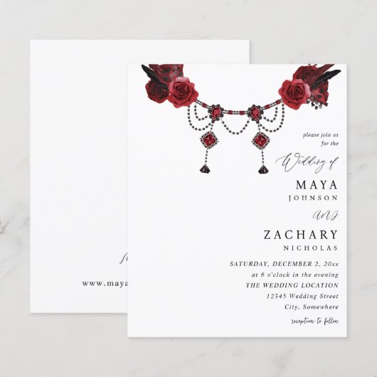 Budget Red Floral & Crystal Wedding (Voorkant / Achterkant)