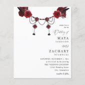 Budget Red Floral & Crystal Wedding Flyer (Voorkant)