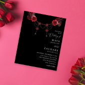 Budget Red Floral & Crystal Wedding - Zwart Flyer
