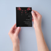 Budget Red Floral & Crystal Wedding - Zwart Flyer (Hand)