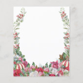 Budget Red Floral kerstbruiloft uitnodiging (Achterkant)