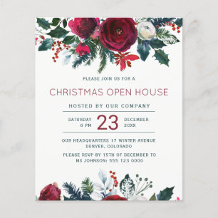 Budget red floral Kerstmis open house