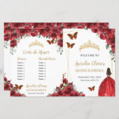 Budget Red Floral Quinceañera bestellingen Eveneme (Voorkant / Achterkant)