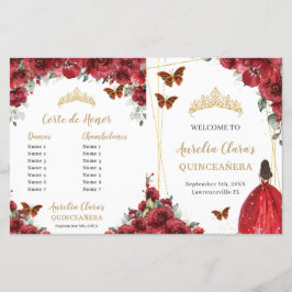 Budget Red Floral Quinceañera bestellingen Eveneme