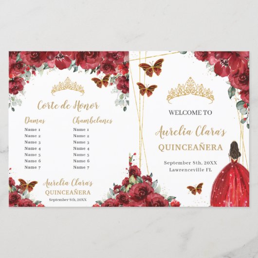 Budget Red Floral Quinceañera bestellingen Eveneme (Voorkant)