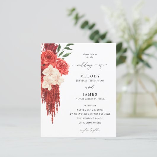 Budget Red Floral Wedding (Staand voorkant)