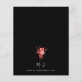 Budget Red Floral Wedding Black Flyer (Achterkant)