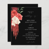 Budget Red Floral Wedding - Zwart (Voorkant / Achterkant)