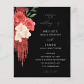Budget Red Floral Wedding - Zwart (Voorkant)