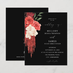 Budget Red Floral Wedding - Zwart
