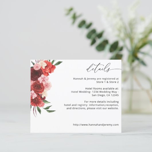 Budget Red Floral - White (Staand voorkant)