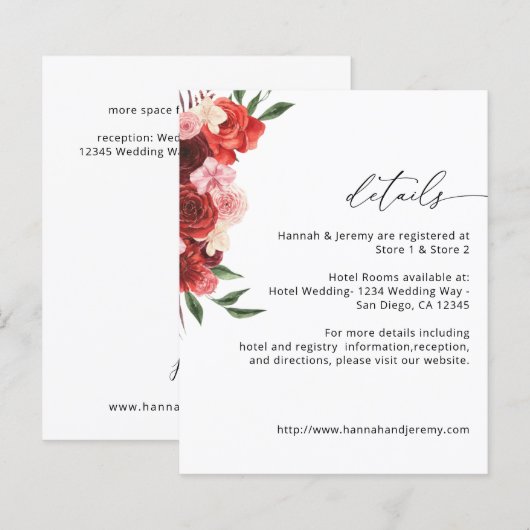 Budget Red Floral - Witte VH2 (Voorkant / Achterkant)