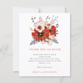 BUDGET Red Florals Quote Weddenschap 3 Foto Bedank