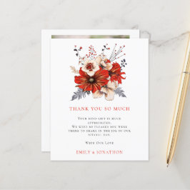 BUDGET Red Florals Quote Weddenschap 3 Foto Bedank