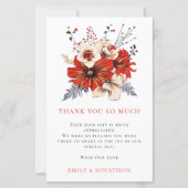 BUDGET Red Florals Weddenschap 3 Foto Quote Bedank (Voorkant)