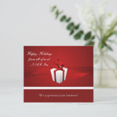 Budget Red Gift Business Holiday Card (Staand voorkant)