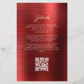 Budget Red Glam QR Code Wedding Invitation (Achterkant)