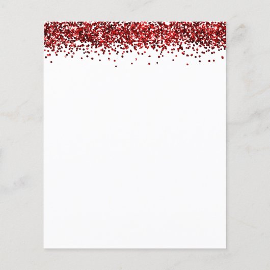 Budget Red Glitter Baby shower Invitation (Achterkant)