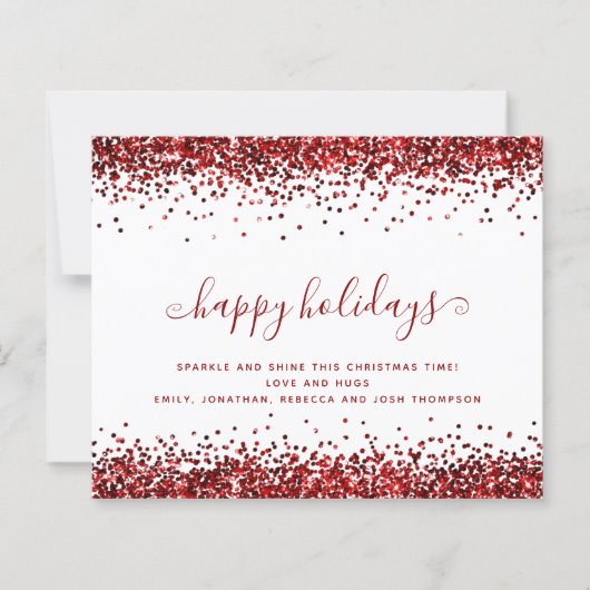 Budget Red Glitter Borders Prettige feestdagen Kaa (Voorkant)