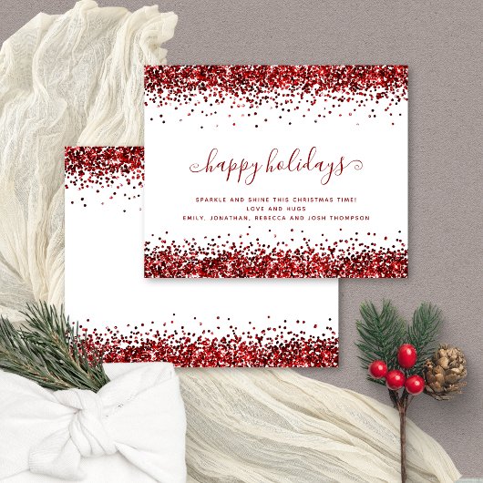 Budget Red Glitter Borders Prettige feestdagen Kaa