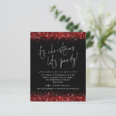 Budget Red Glitter De Kerstpartij nodigt uit (Staand voorkant)